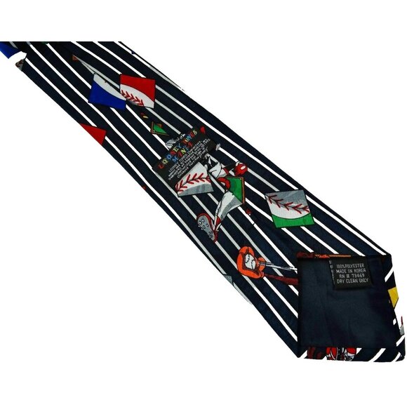 Looney Tunes Baseball Umpire Tie Stripe Sports Cartoon Novelty Necktie - Picture 3 of 3